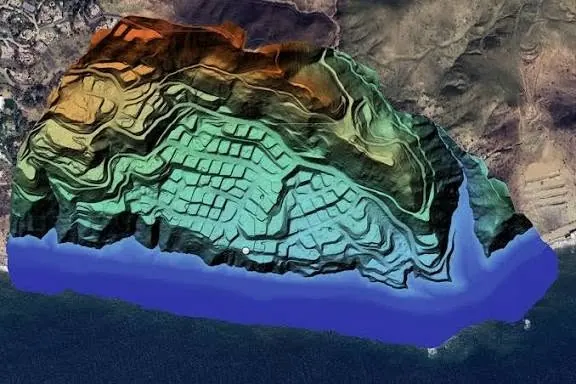 3D μοντέλο εδάφους με χρωματισμό ανά υψόμετρο